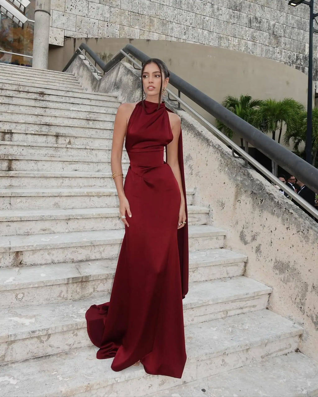 Robe de soirée longue rouge chic femme