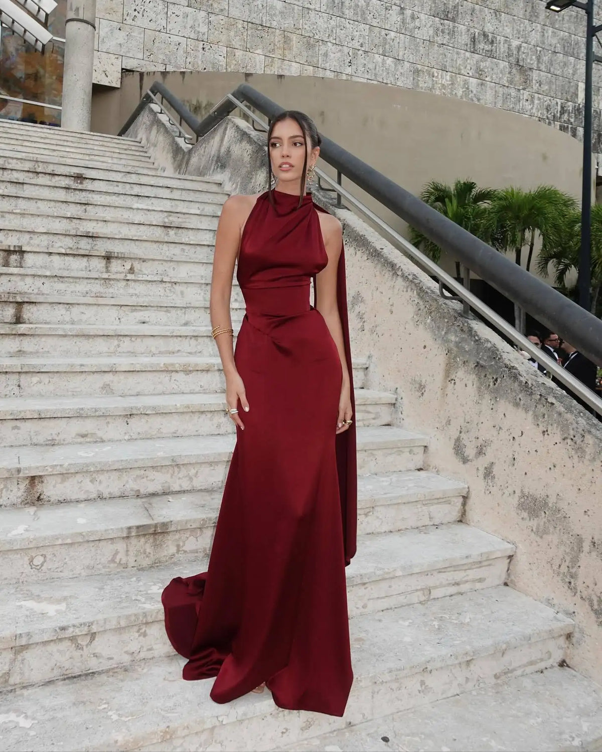 Robe de soirée longue rouge chic femme