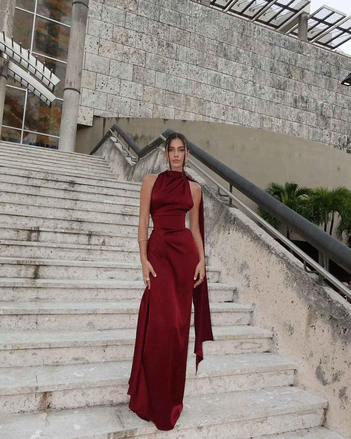 Robe de soirée longue rouge chic femme