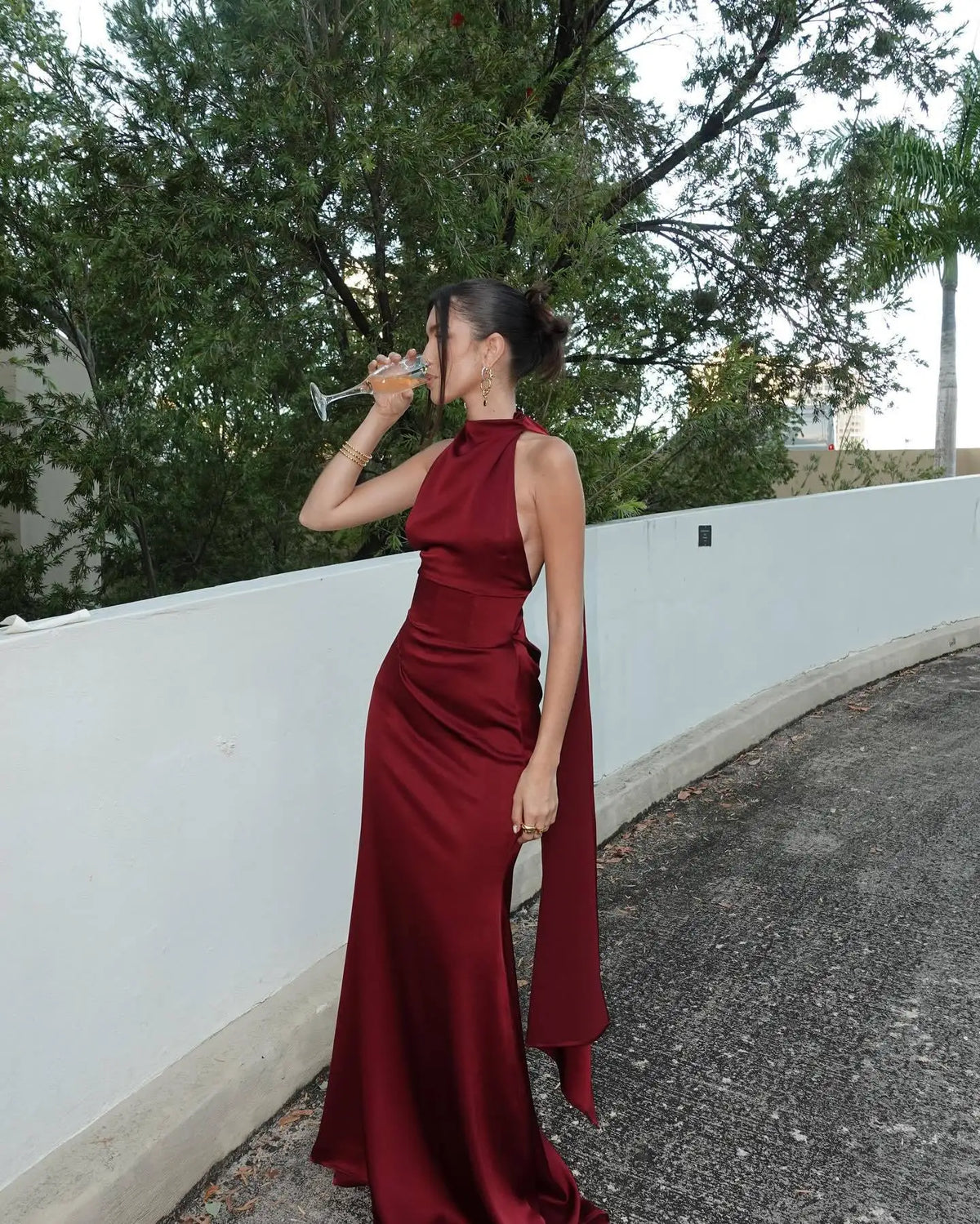 Robe de soirée longue rouge chic femme