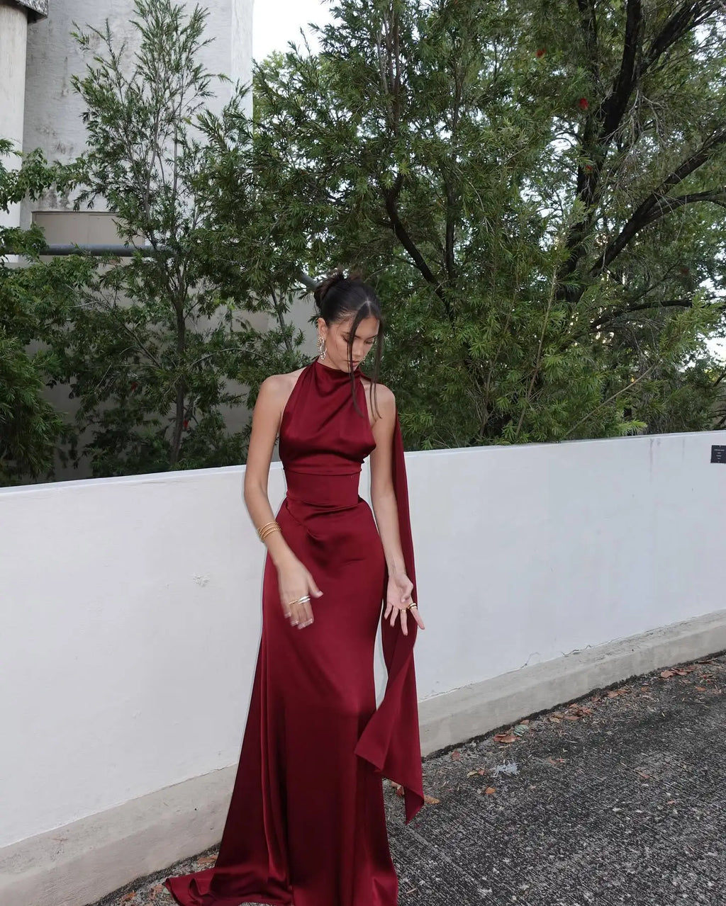 Robe de soirée longue rouge chic femme