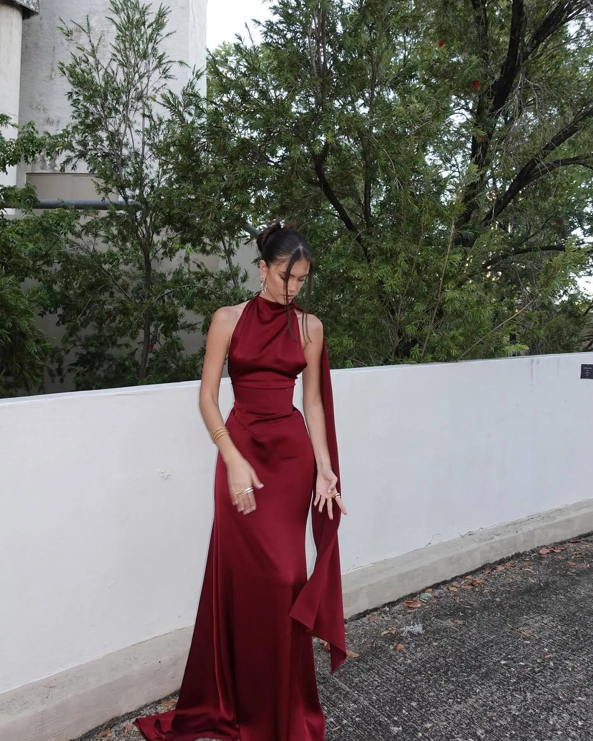 Robe de soirée longue rouge chic femme