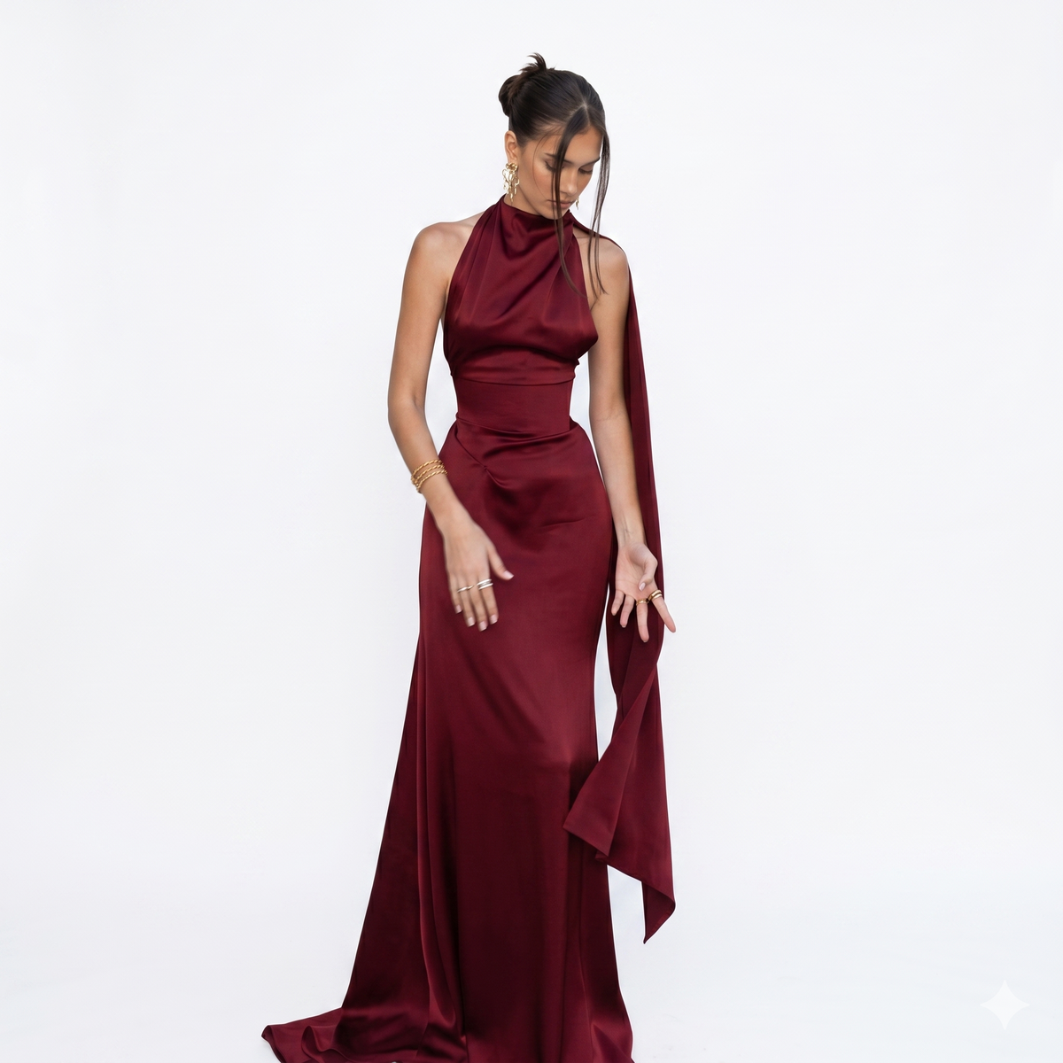 Robe de soirée longue rouge chic femme