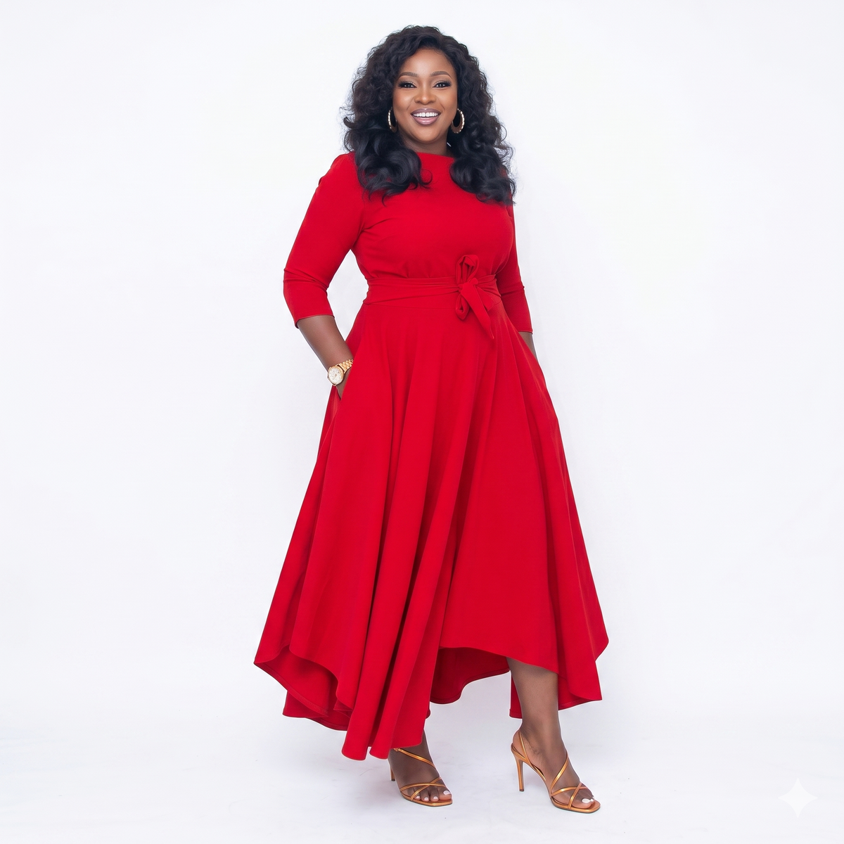 Robe de soirée grande taille longue rouge femme