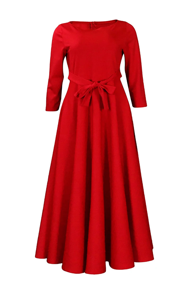 Robe de soirée grande taille longue rouge femme