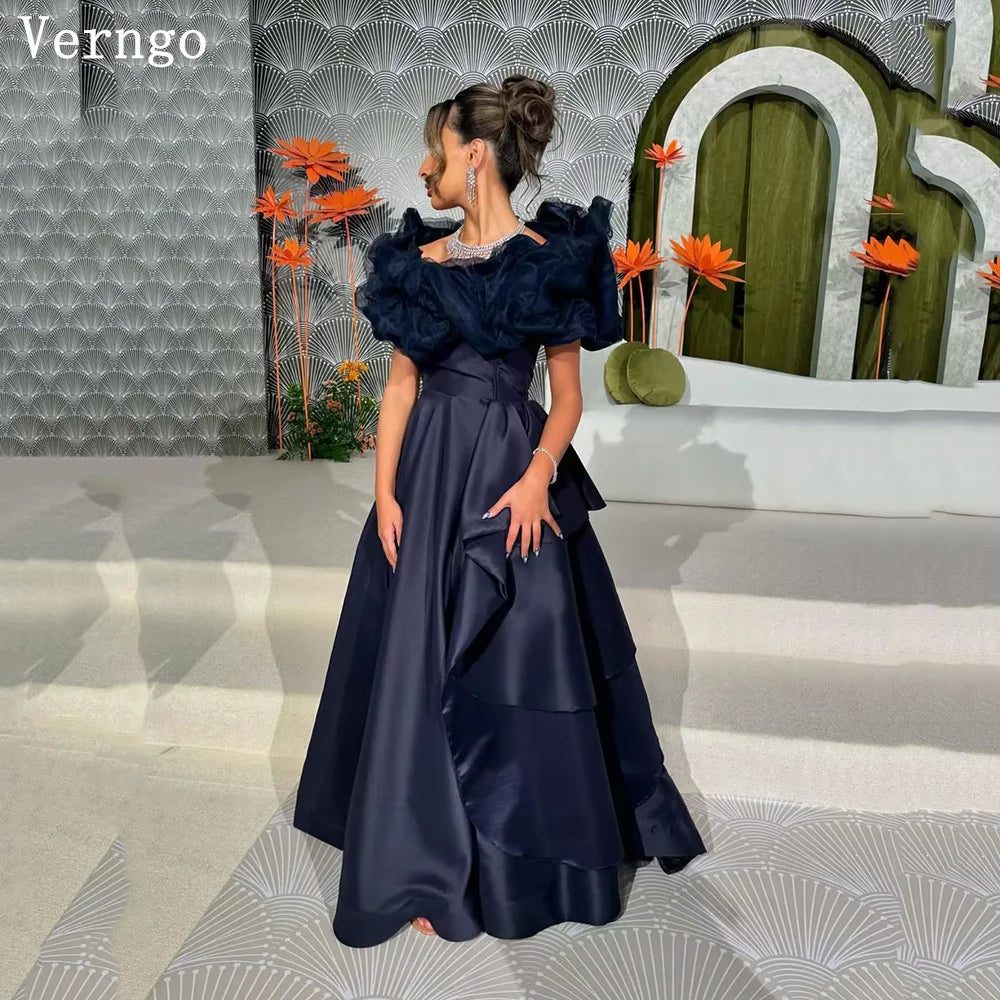 Robe de soirée longue bleu marine femme