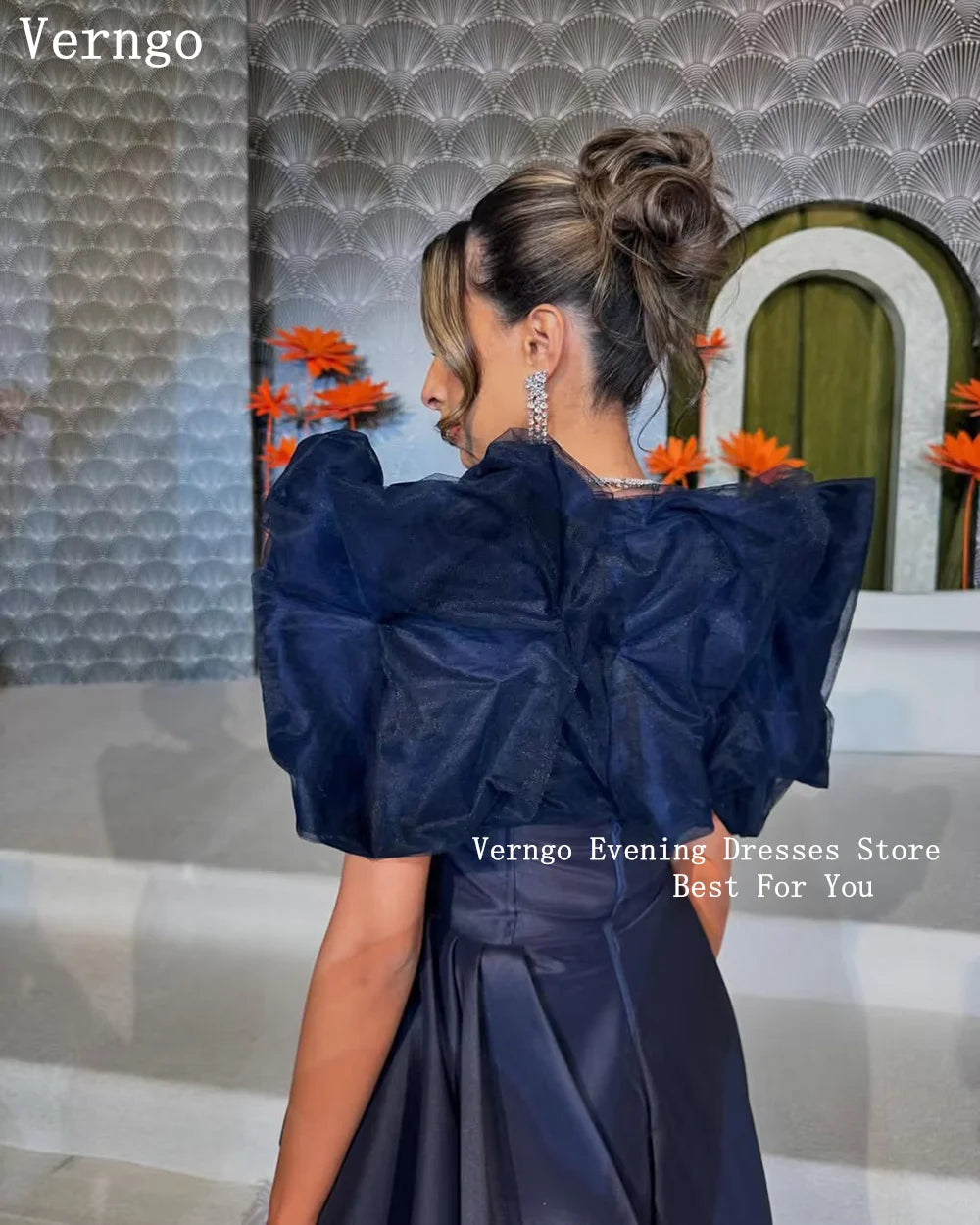 Robe de soirée longue bleu marine femme