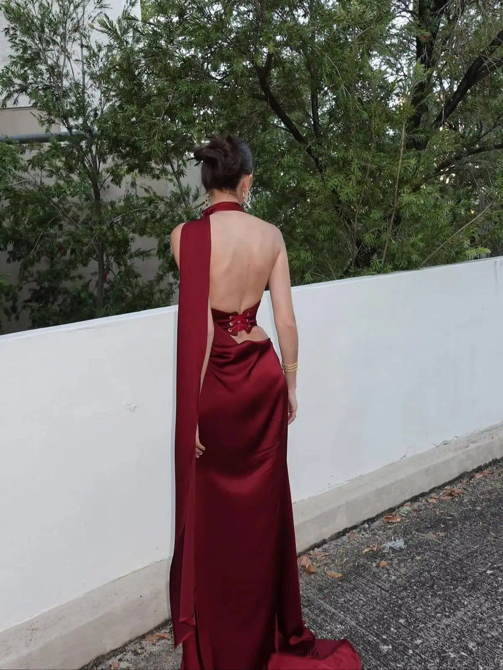 Robe de soirée longue rouge chic femme