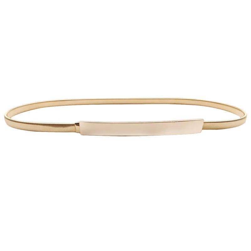 Ceinture fine élastique plaque dorée